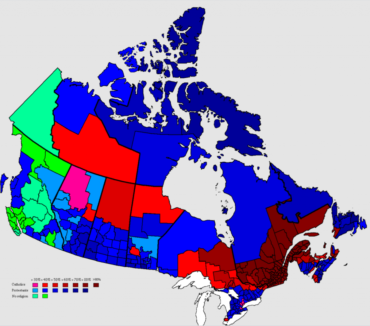 Carte des religions au Canada Le Kiosque Médias